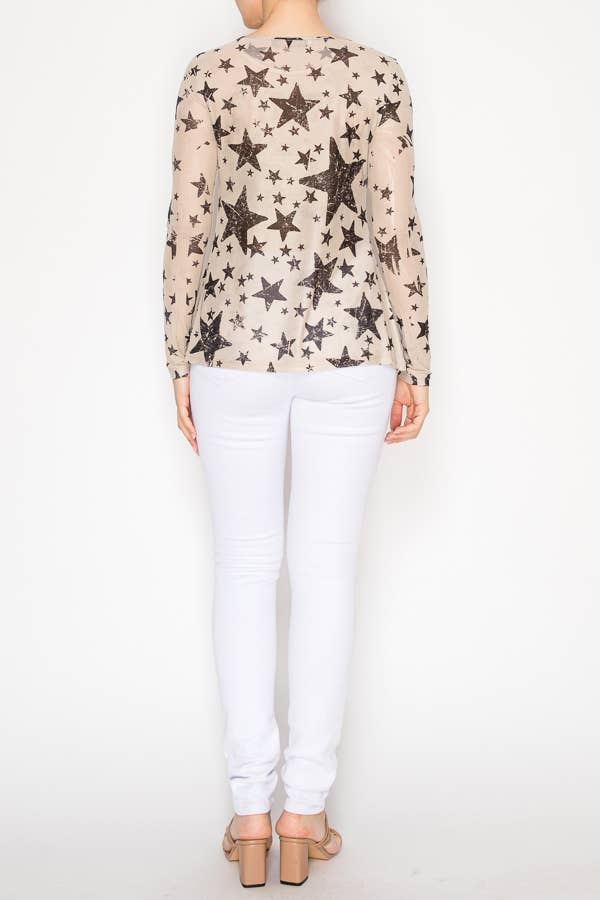 Minimalist Sheer All - Mesh Long Sleeve Top - ivyandlavyboutique Origami Apparel ~ Lace and Crochet inspired