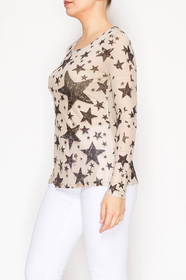 Minimalist Sheer All - Mesh Long Sleeve Top - ivyandlavyboutique Origami Apparel ~ Lace and Crochet inspired