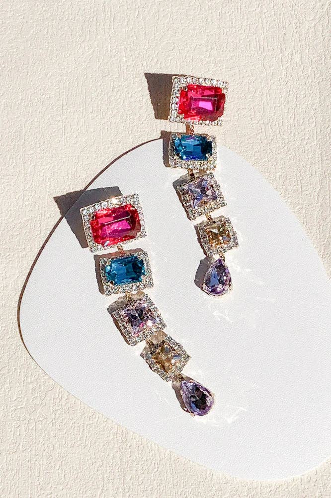 Mirta CZ Dangle Earrings - Boho Wanderlust Boutique Eye Candy Los Angeles