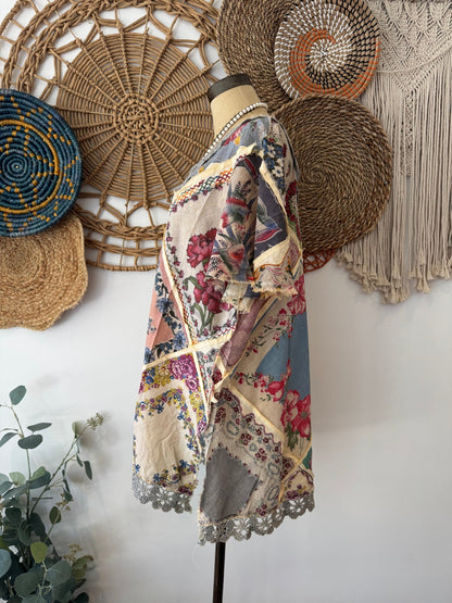 Mix it Up Patched Top - ivyandlavyboutique A Rare Bird Shop