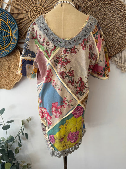 Mix it Up Patched Top - ivyandlavyboutique A Rare Bird Shop