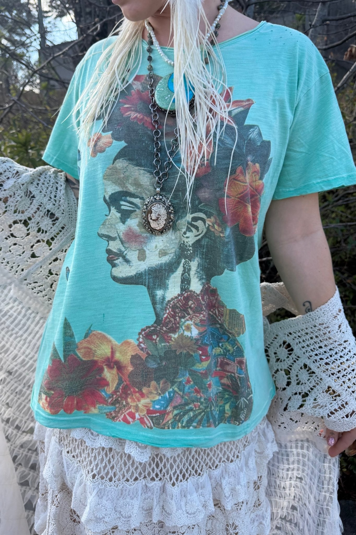 Moon Dance Tee in Floral Dreams - ivyandlavyboutique ivyandlavyboutique