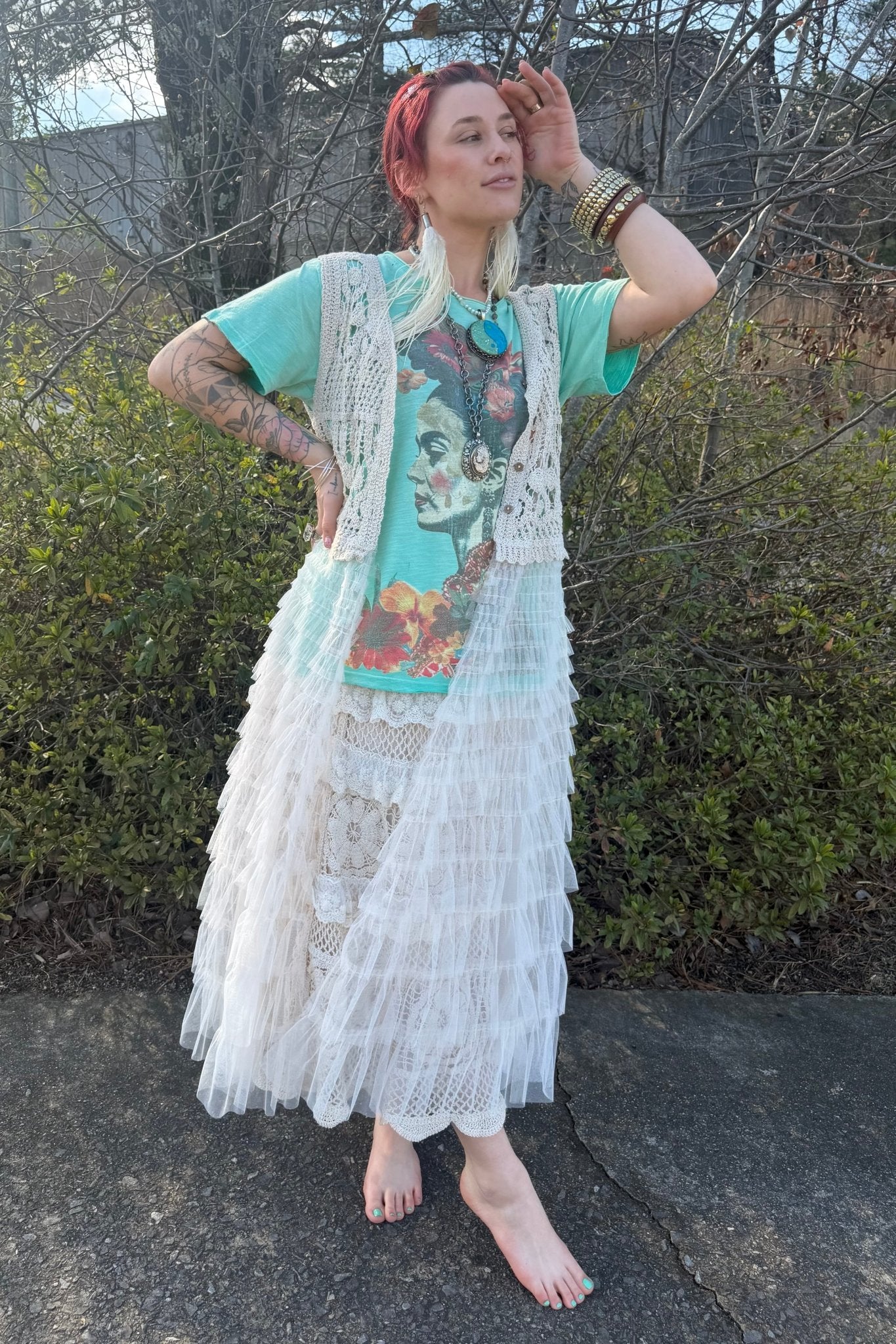 Moon Dance Tee in Floral Dreams - ivyandlavyboutique ivyandlavyboutique