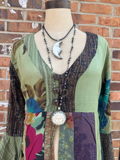 Moon Face Choker on Black Leather - ivyandlavyboutique ivyandlavyboutique