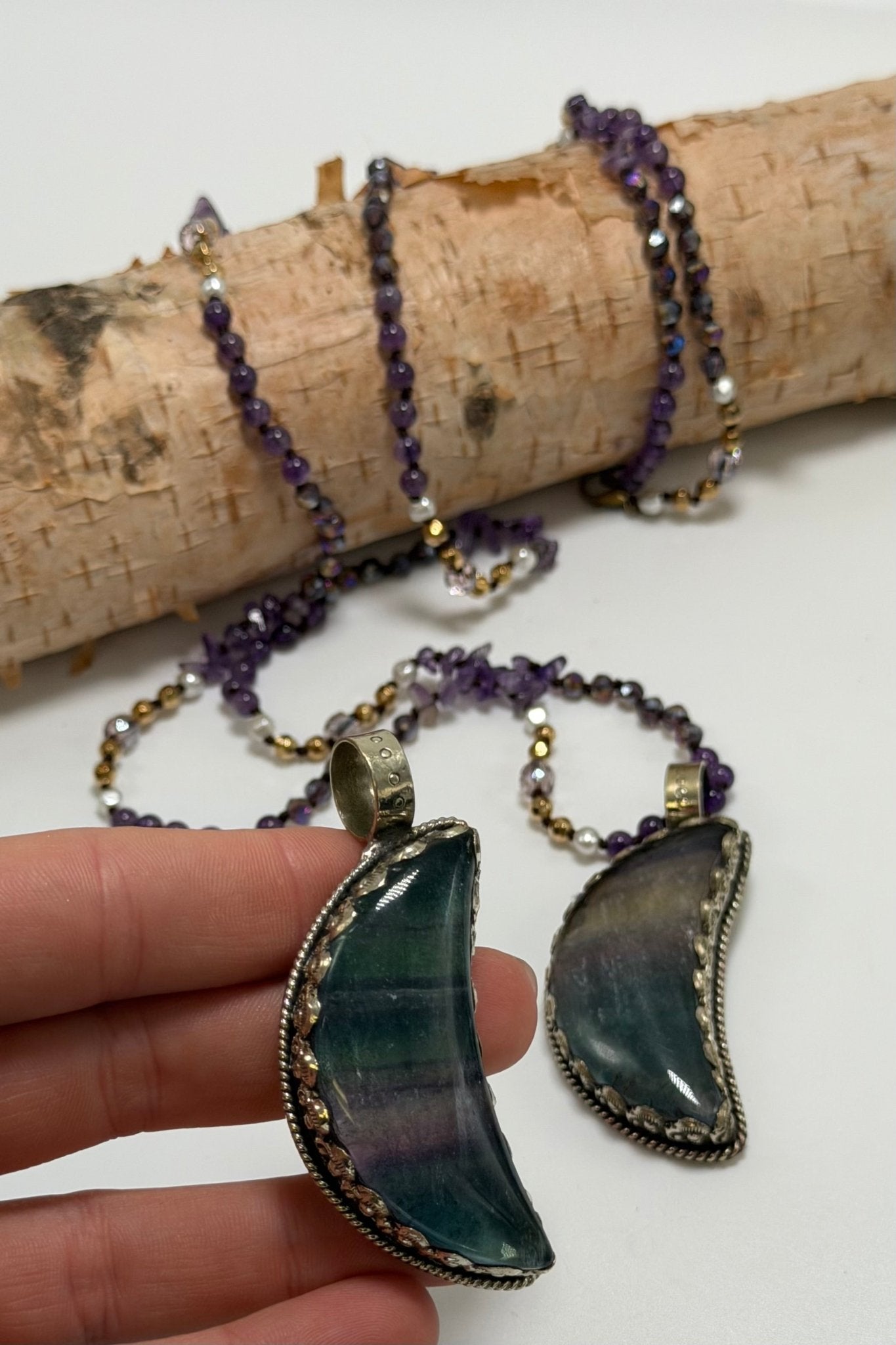 Moon in Violets Necklace - ivyandlavyboutique ivyandlavyboutique