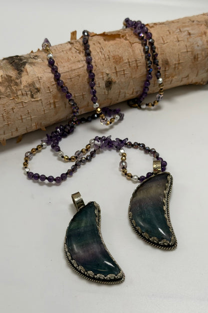 Moon in Violets Necklace - ivyandlavyboutique ivyandlavyboutique