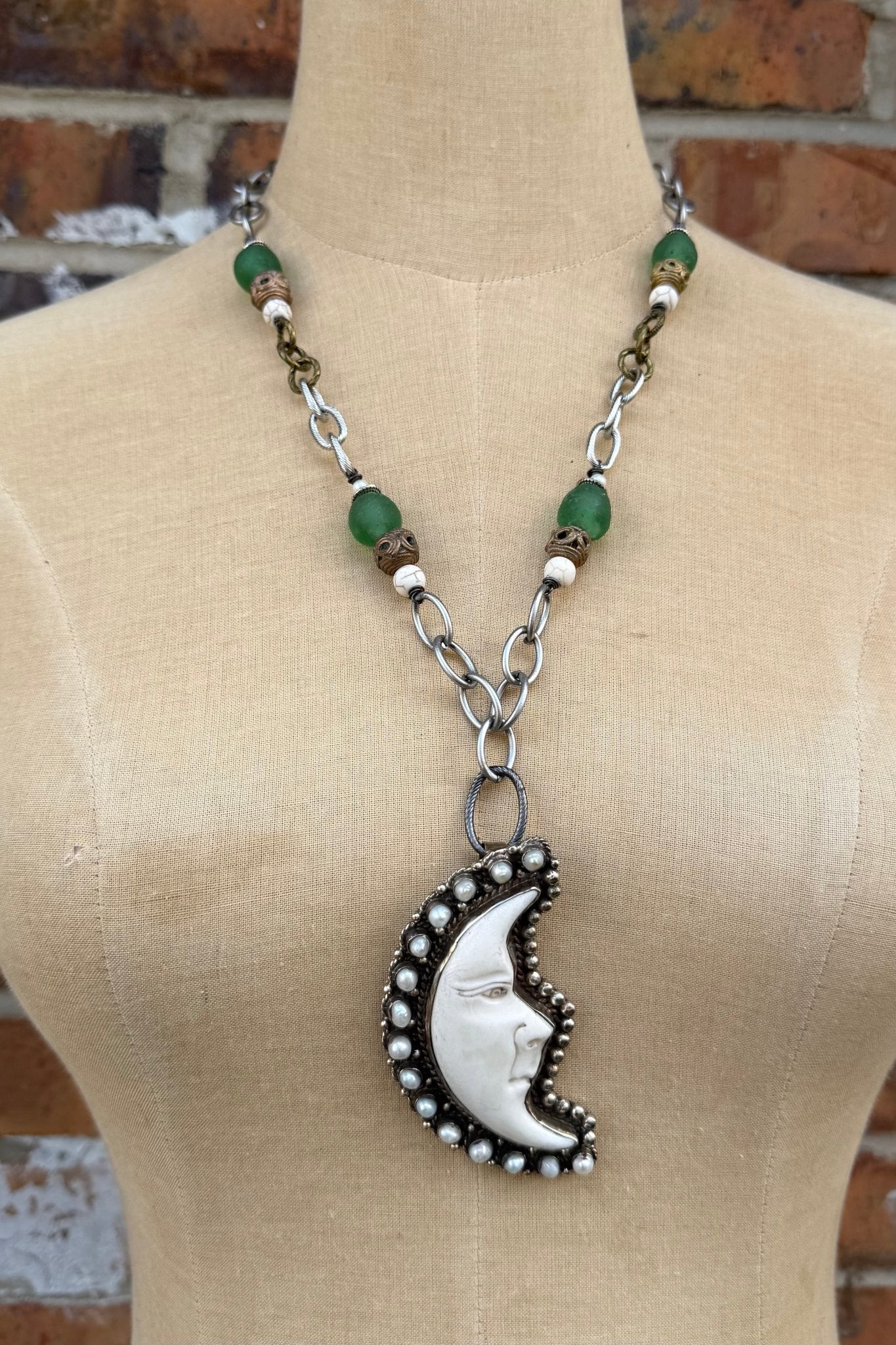 Moon Mood W/ Pearl Statement Necklace - ivyandlavyboutique ivyandlavyboutique