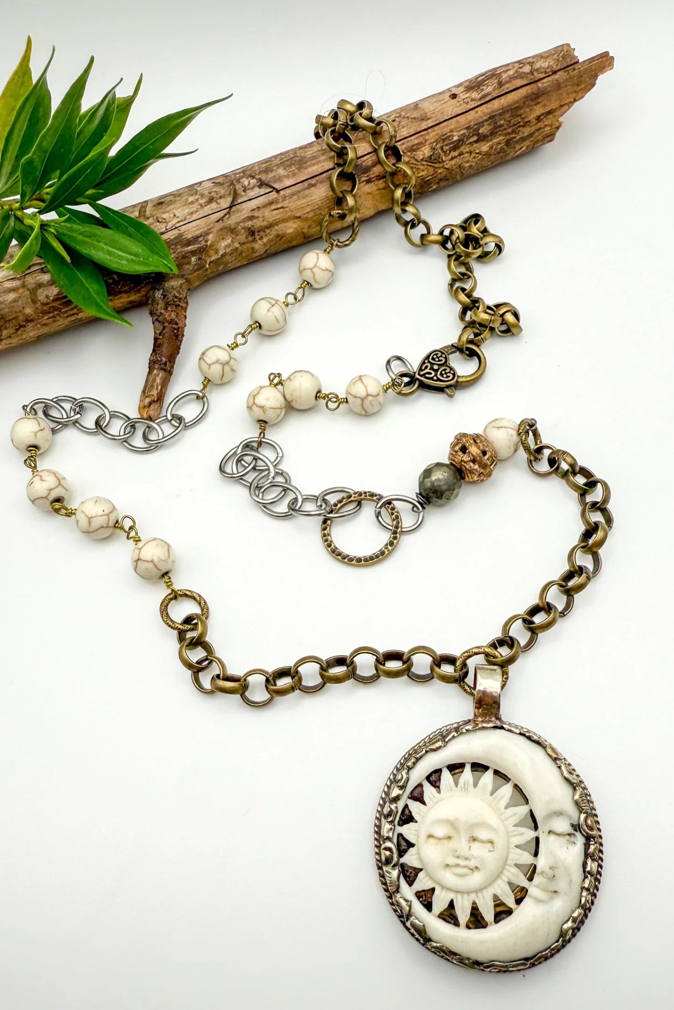 Moon & Sun Statement Handmade Necklace - ivyandlavyboutique ivyandlavyboutique