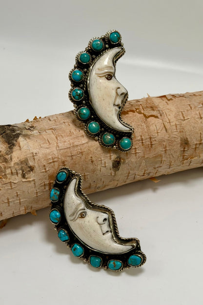 Moonlight Carved SM Turquoise Ring - ivyandlavyboutique ivyandlavyboutique
