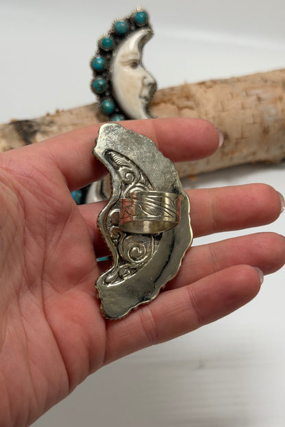 Moonlight Carved SM Turquoise Ring - ivyandlavyboutique ivyandlavyboutique