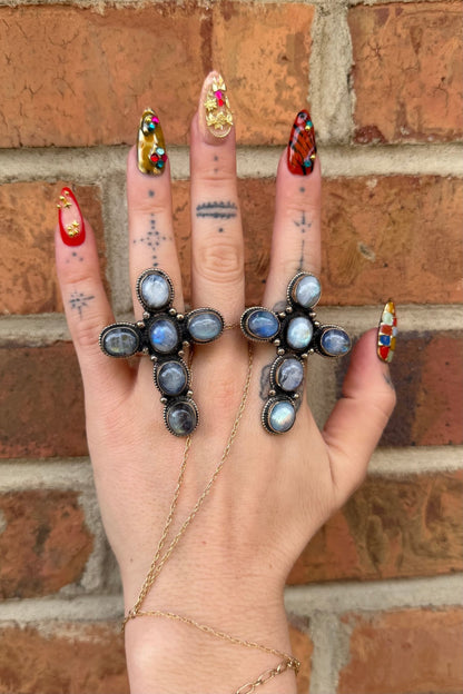 Moonstone Cross Ring - Boho Wanderlust Boutique Boho Wanderlust Boutique