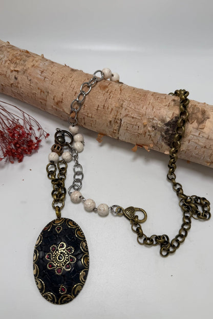 Mosaic Long Drop Statement Necklace - ivyandlavyboutique ivyandlavyboutique