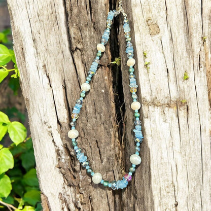 Multi Sky blue/Pearl Necklace - ivyandlavyboutique A Rare Bird Shop