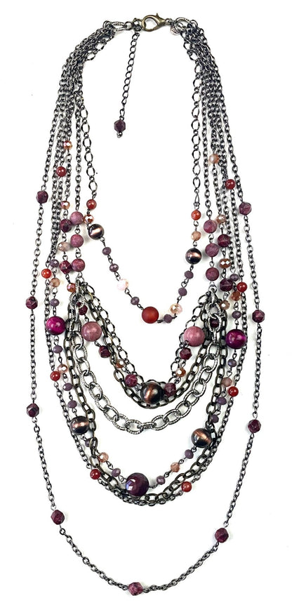 Multi Strand Beaded & Rosaried w/Chains - ivyandlavyboutique Lost & Found Trading