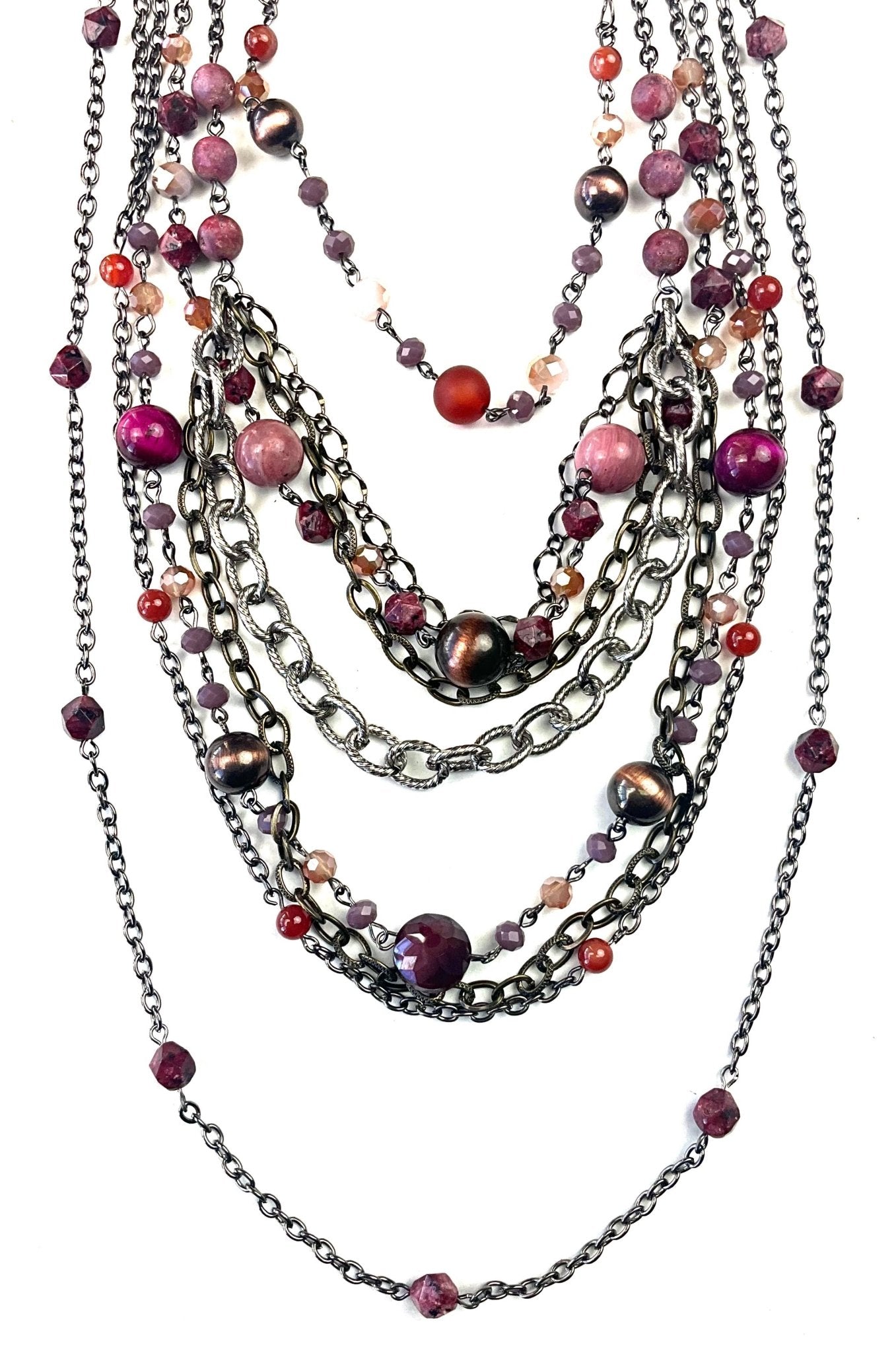 Multi Strand Beaded & Rosaried w/Chains - ivyandlavyboutique Lost & Found Trading