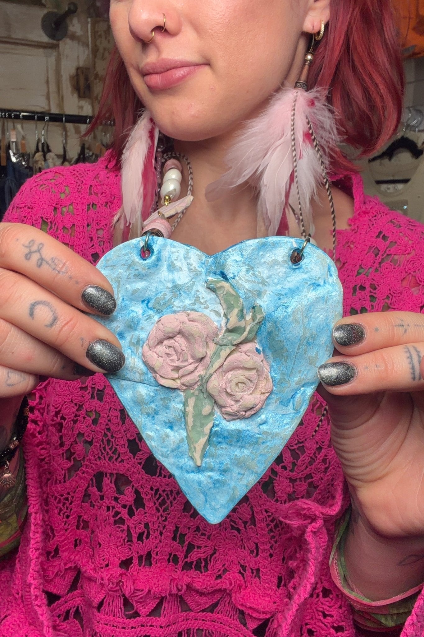 My Hearts Blue Necklace - ivyandlavyboutique A Rare Bird Shop