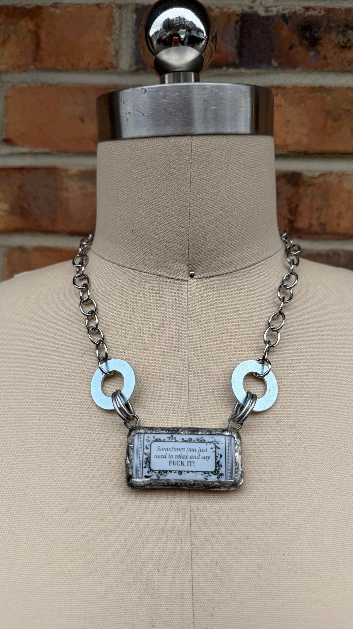 Naughty Sayings Domino Necklace - 2 G - ivyandlavyboutique ivyandlavyboutique