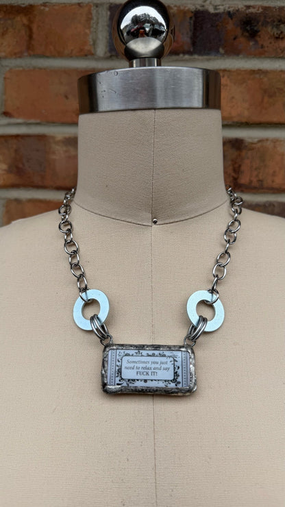 Naughty Sayings Domino Necklace - 2 G - ivyandlavyboutique ivyandlavyboutique