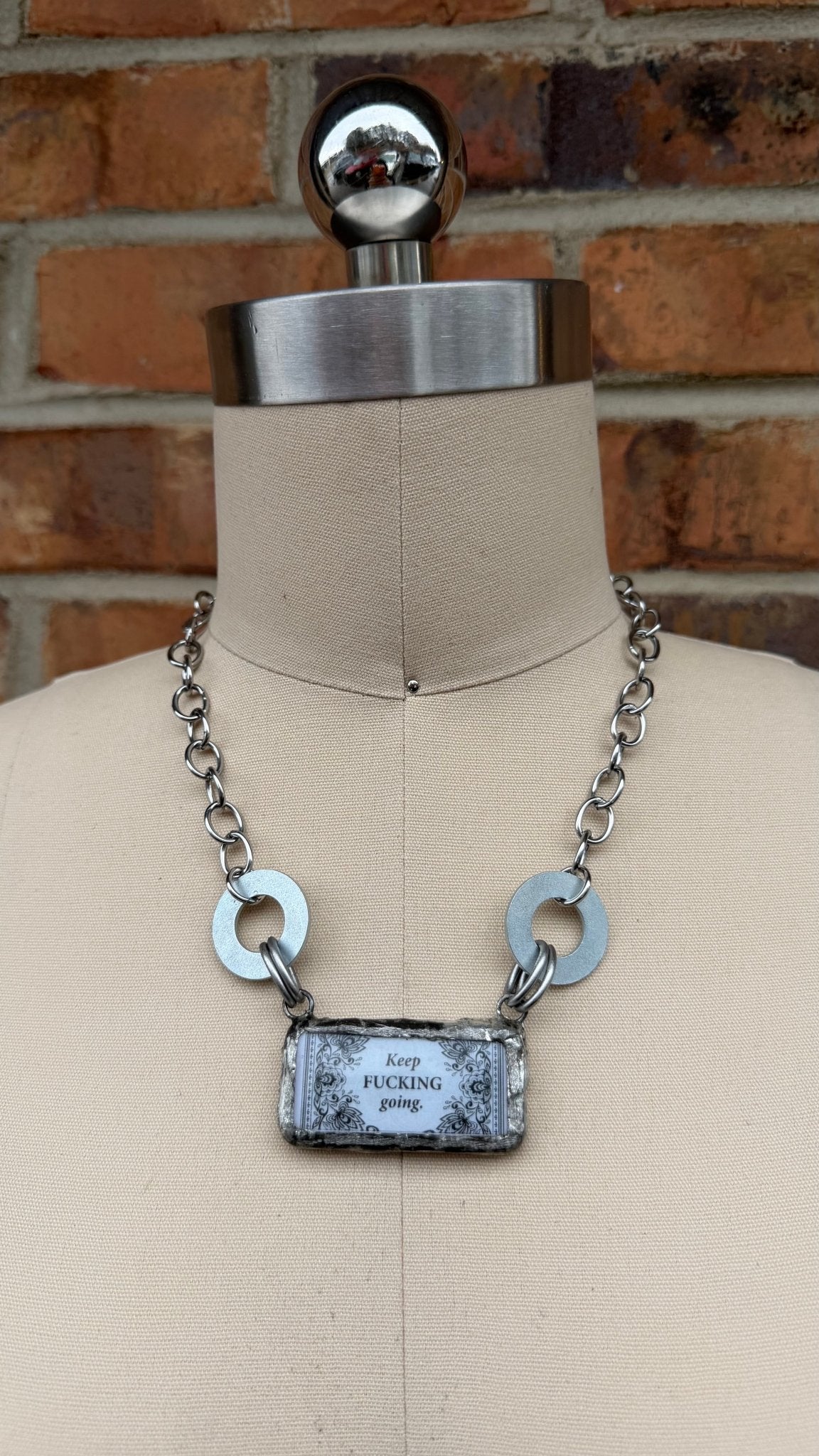 Naughty Sayings Domino Necklace - 3 G - B - ivyandlavyboutique ivyandlavyboutique