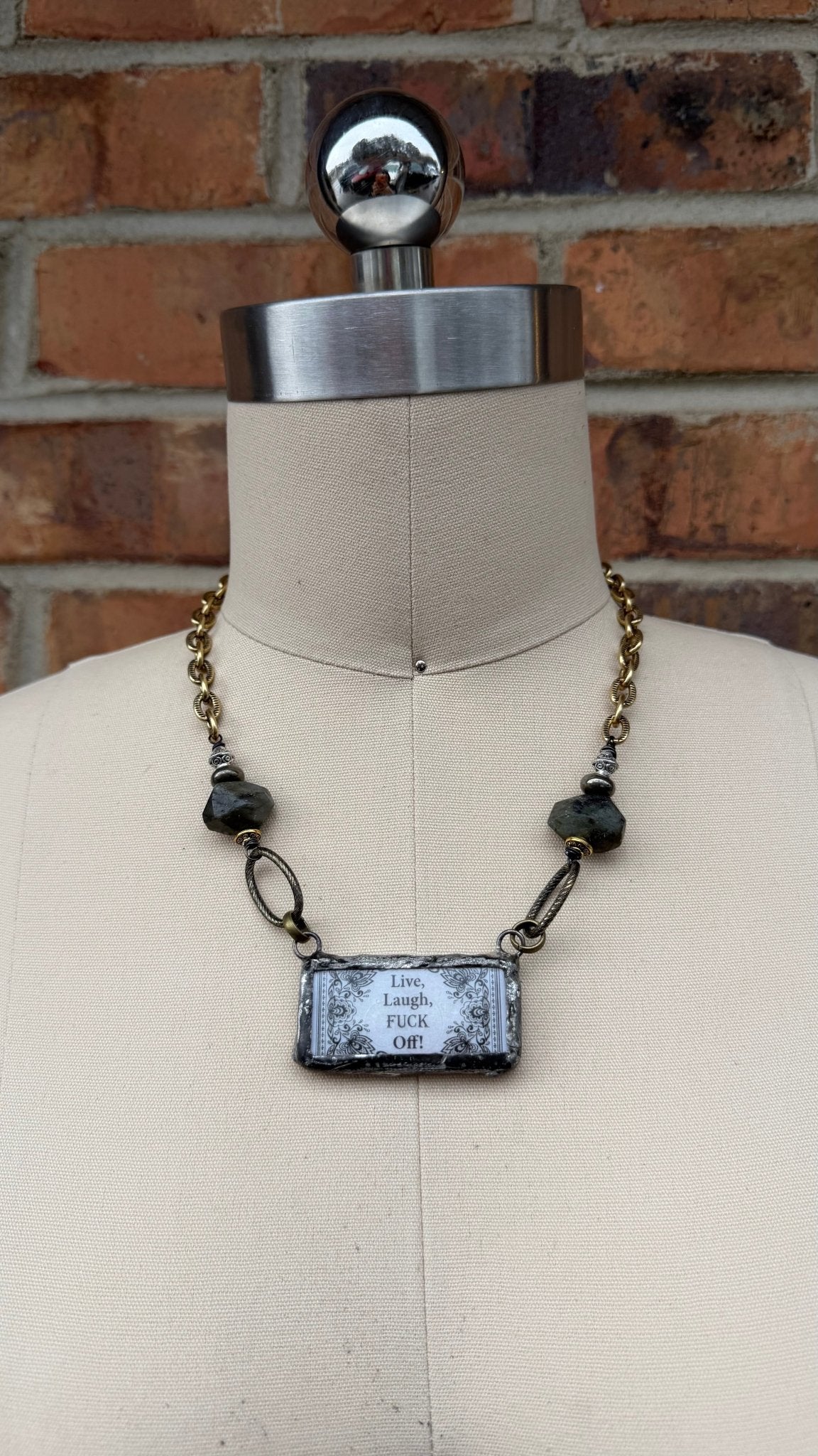 Naughty Sayings Domino Necklace - 3 P - ivyandlavyboutique ivyandlavyboutique