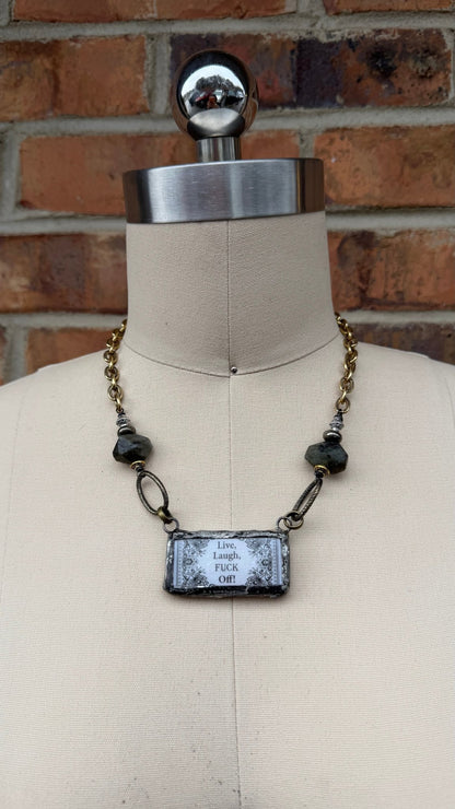 Naughty Sayings Domino Necklace - 3 P - ivyandlavyboutique ivyandlavyboutique