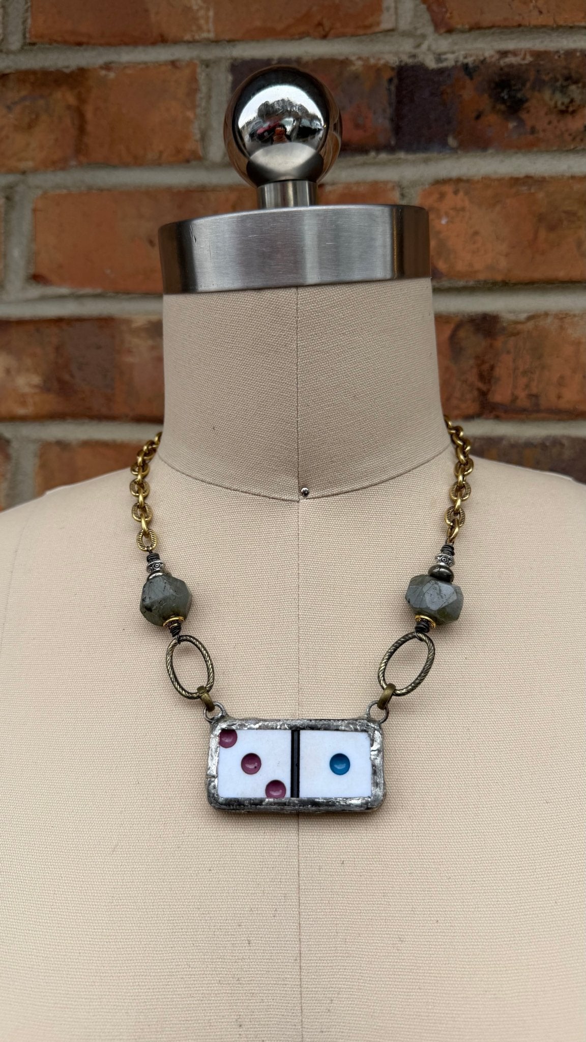 Naughty Sayings Domino Necklace - 4 P - B - ivyandlavyboutique ivyandlavyboutique