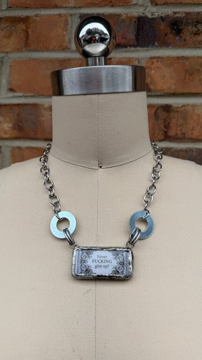 Naughty Sayings Domino Necklace - 5 B - G - ivyandlavyboutique ivyandlavyboutique