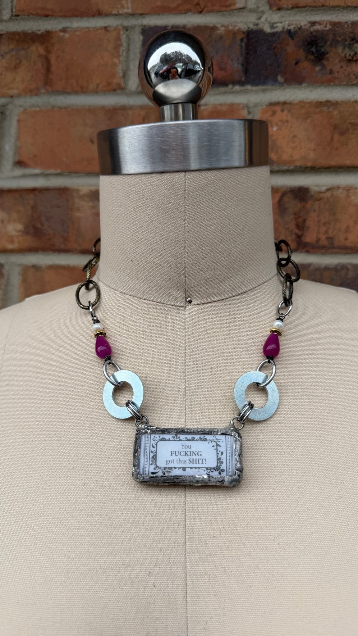 Naughty Sayings Domino Necklace - 6 P - P - ivyandlavyboutique ivyandlavyboutique