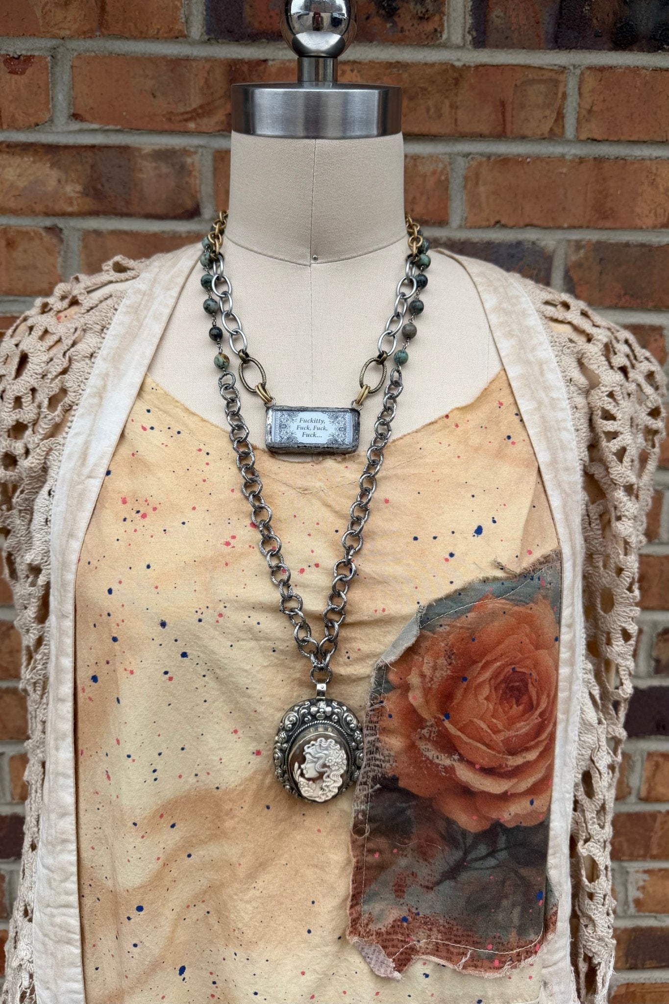 Naughty Sayings Domino Necklace -  6 Y - ivyandlavyboutique ivyandlavyboutique