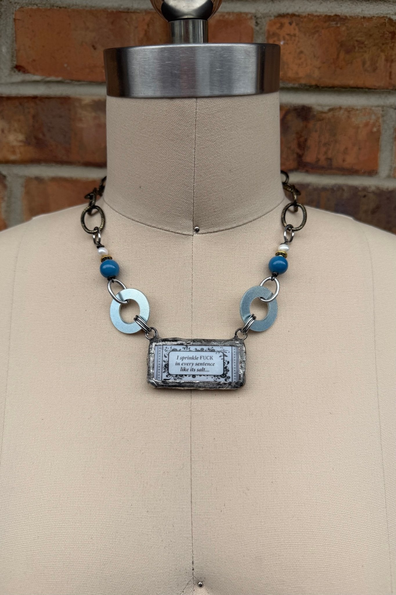 Naughty Sayings Domino Necklace - 7 G - B - ivyandlavyboutique ivyandlavyboutique