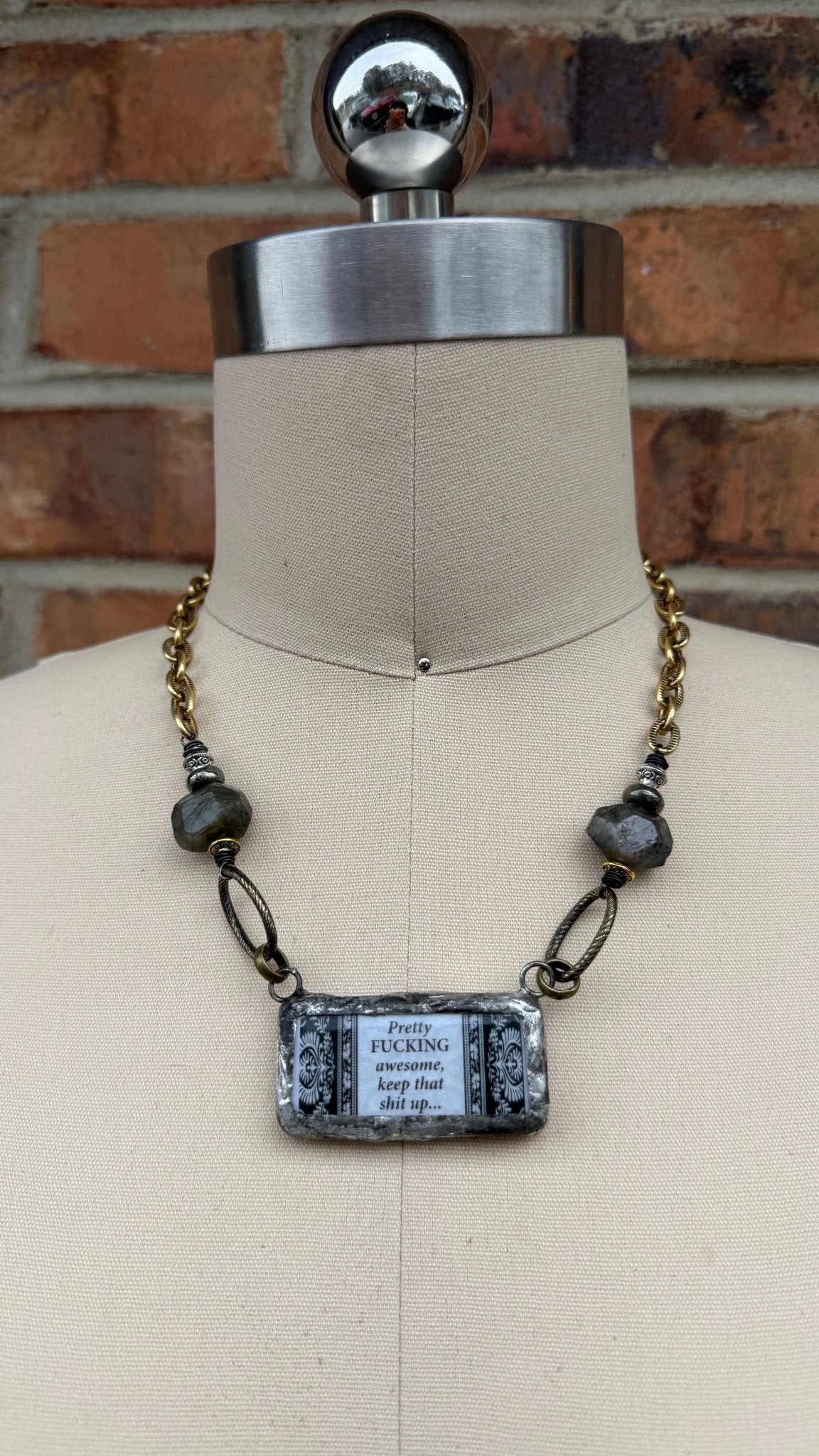 Naughty Sayings Domino Necklace - 8 Y - G - ivyandlavyboutique ivyandlavyboutique