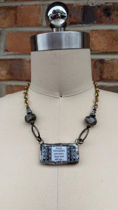 Naughty Sayings Domino Necklace - 8 Y - G - ivyandlavyboutique ivyandlavyboutique