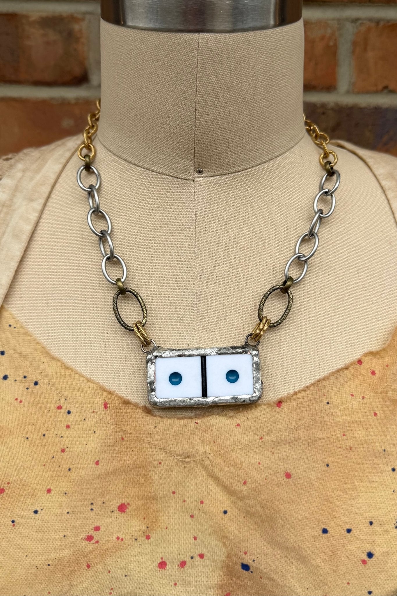 Naughty Sayings Domino Necklace - Snake Eyes - ivyandlavyboutique ivyandlavyboutique