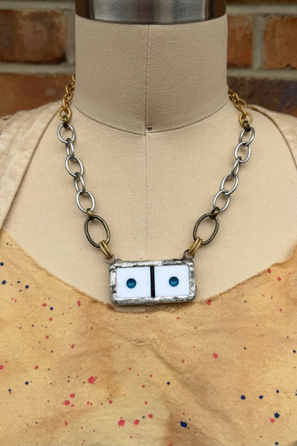 Naughty Sayings Domino Necklace - Snake Eyes - ivyandlavyboutique ivyandlavyboutique