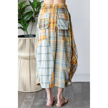 New School Plaid Bubble Midi Skirt - ivyandlavyboutique Oli&Hali
