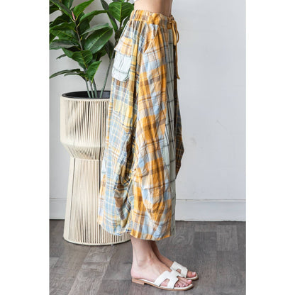 New School Plaid Bubble Midi Skirt - ivyandlavyboutique Oli&Hali