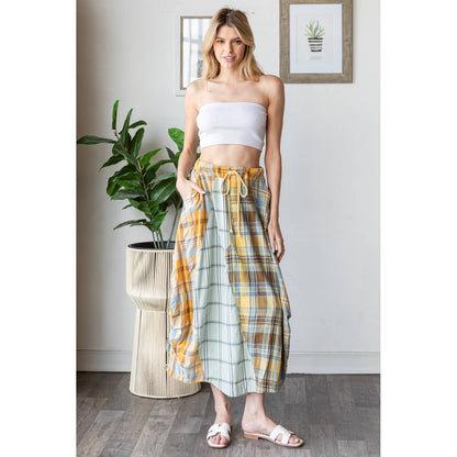 New School Plaid Bubble Midi Skirt - ivyandlavyboutique Oli&Hali