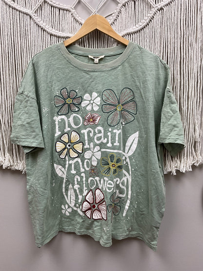 No Rain No Flowers Easy Pullover Tee in Grey - ivyandlavyboutique Blue Velvet