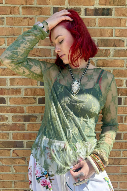 Olive Mesh Top - ivyandlavyboutique Blue Velvet