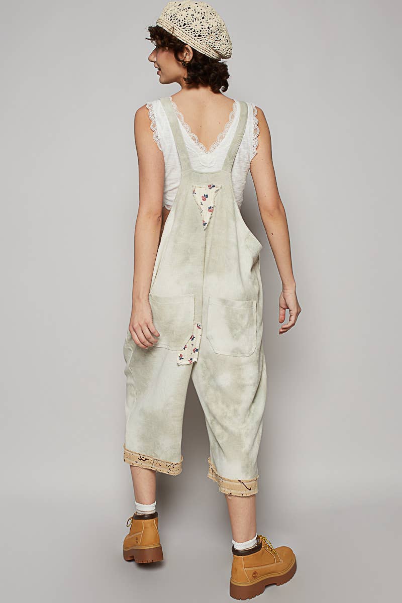 On the Go Slouchy Cropped Overalls - SAGE - ivyandlavyboutique Pol Clothing