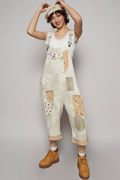 On the Go Slouchy Cropped Overalls - SAGE - ivyandlavyboutique Pol Clothing