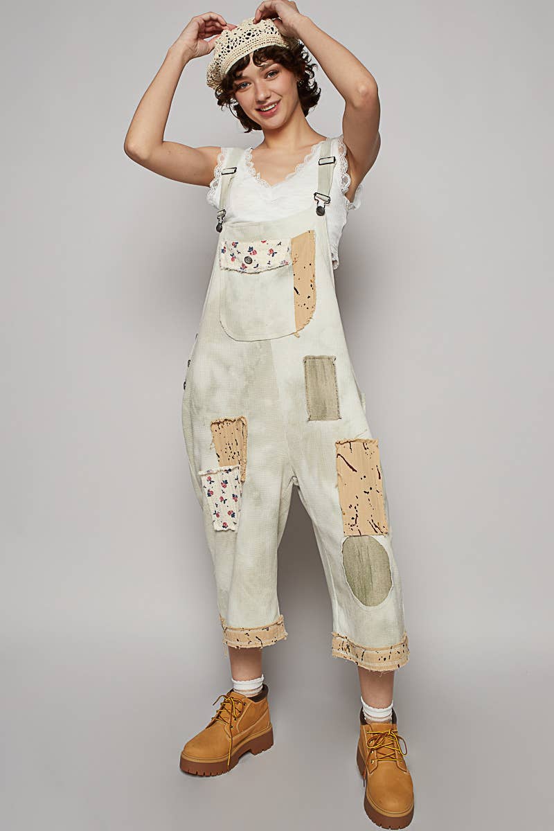On the Go Slouchy Cropped Overalls - SAGE - ivyandlavyboutique Pol Clothing