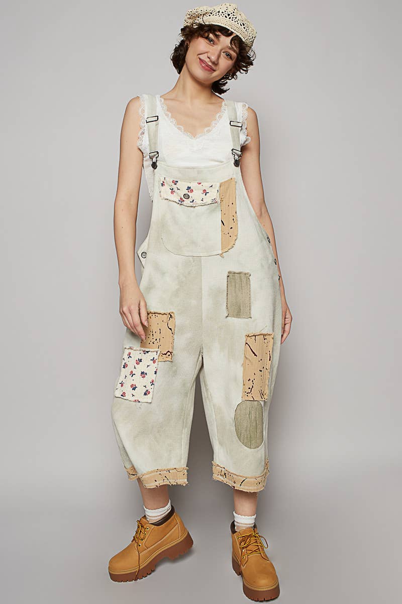 On the Go Slouchy Cropped Overalls - SAGE - ivyandlavyboutique Pol Clothing