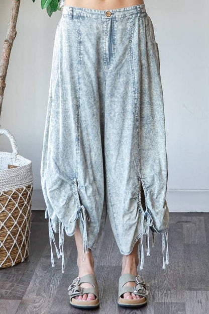 On the Run Cinched Capri Pants in Baby Blue - ivyandlavyboutique Oli&Hali