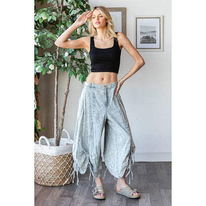 On the Run Cinched Capri Pants in Baby Blue - ivyandlavyboutique Oli&Hali