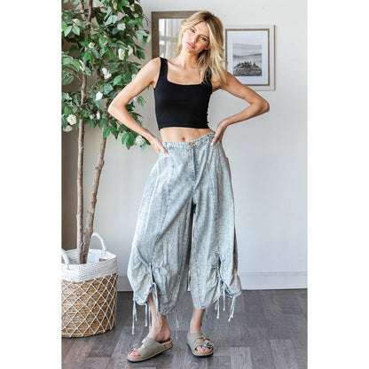 On the Run Cinched Capri Pants in Baby Blue - ivyandlavyboutique Oli&Hali