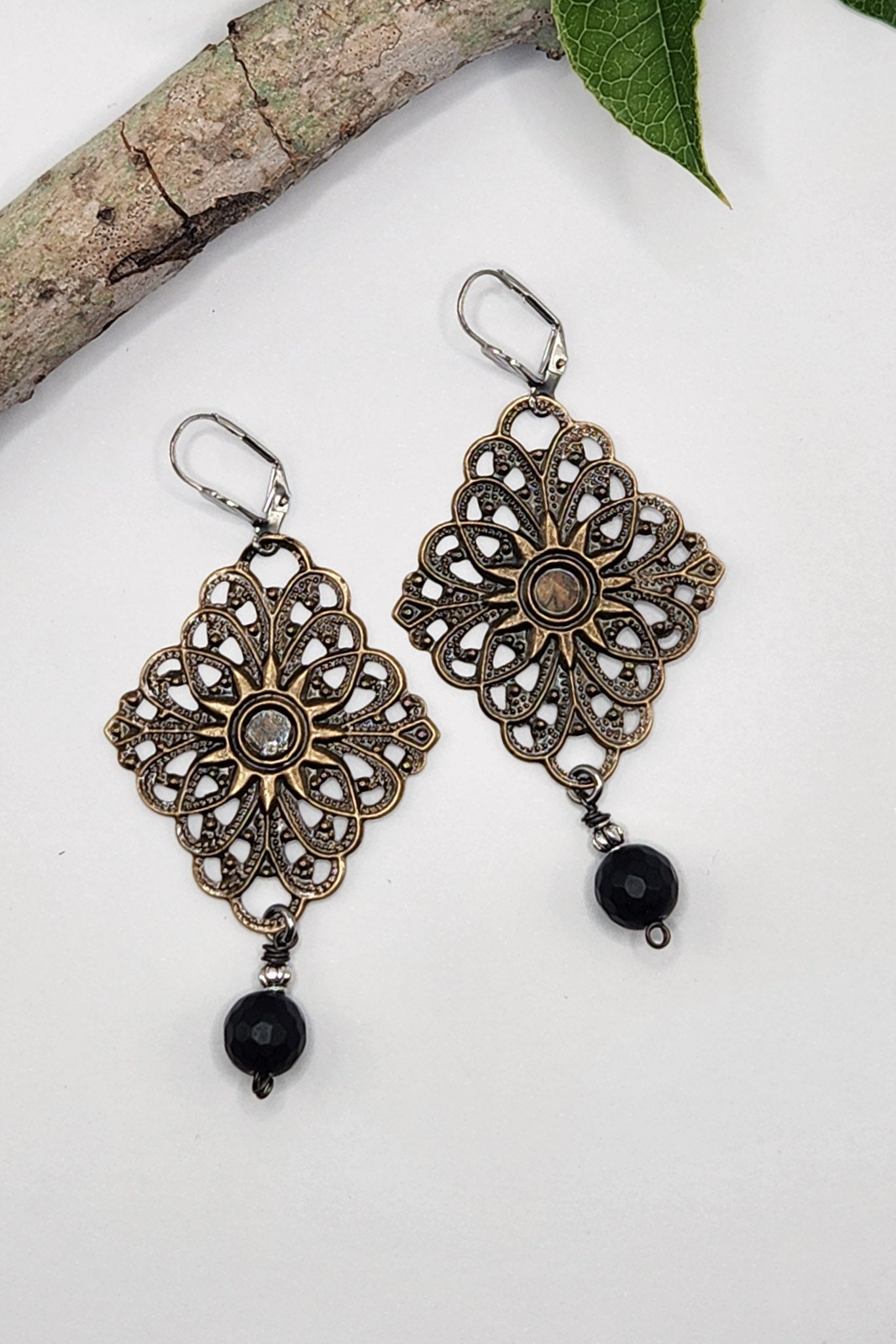 One of a Kind: Diamond Filigree Earrings - ivyandlavyboutique Spirit Lala