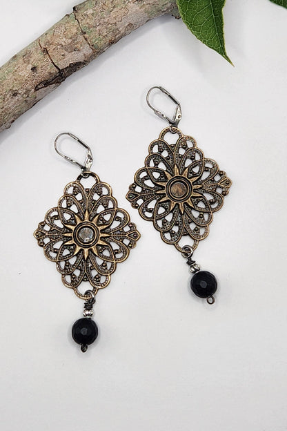 One of a Kind: Diamond Filigree Earrings - ivyandlavyboutique Spirit Lala