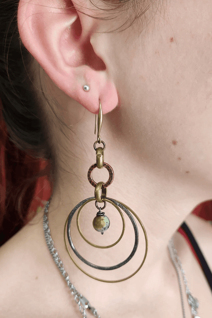 One of a Kind: Green Tripple Hoop Earrings - ivyandlavyboutique Spirit Lala