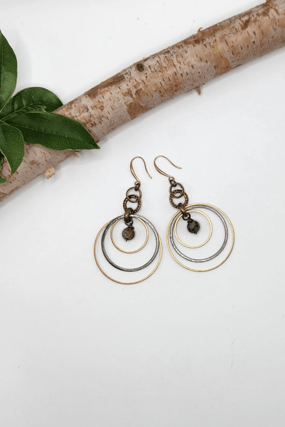 One of a Kind: Green Tripple Hoop Earrings - ivyandlavyboutique Spirit Lala